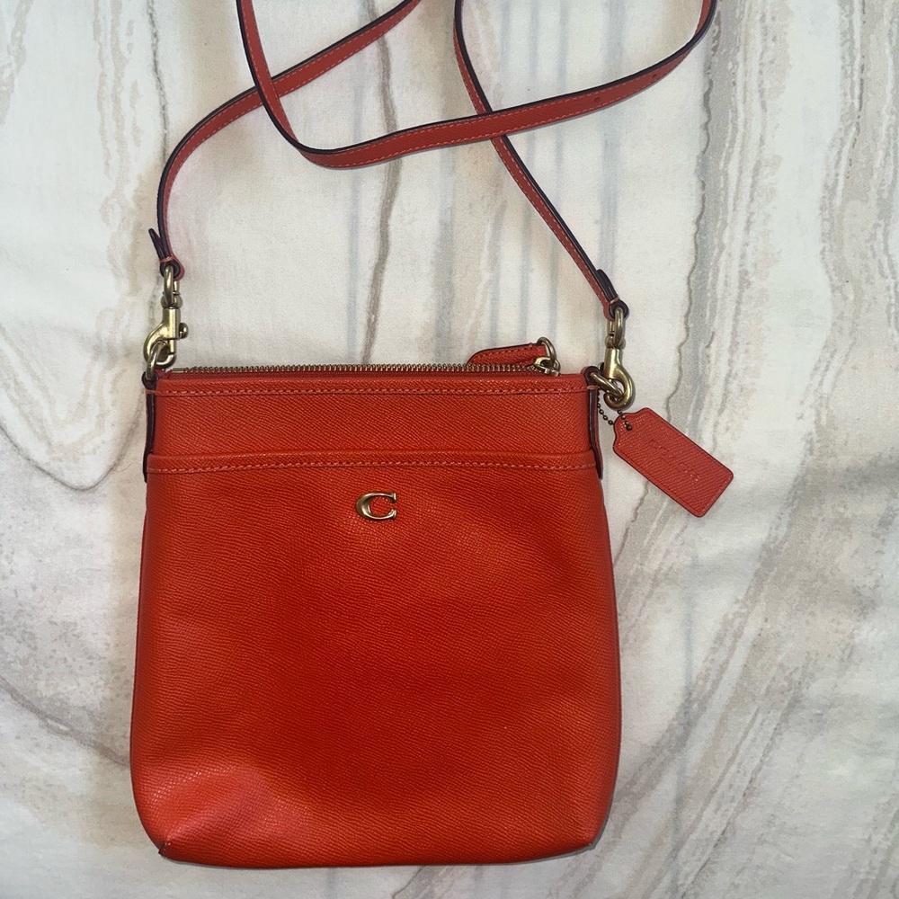 Coach Orange Leather Crossbody Bag